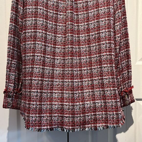 C&A Red Multicoloured Tweed European Jacket Shacket Size‎ EU 36 US M/L - Picture 12 of 16